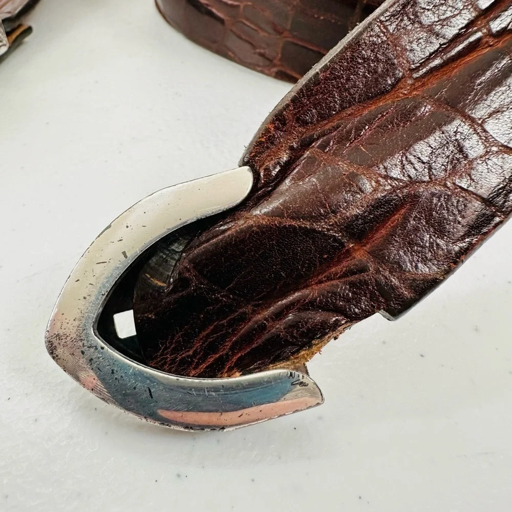 Tony Lama Top Grain Leather Belt Brown Sz 42