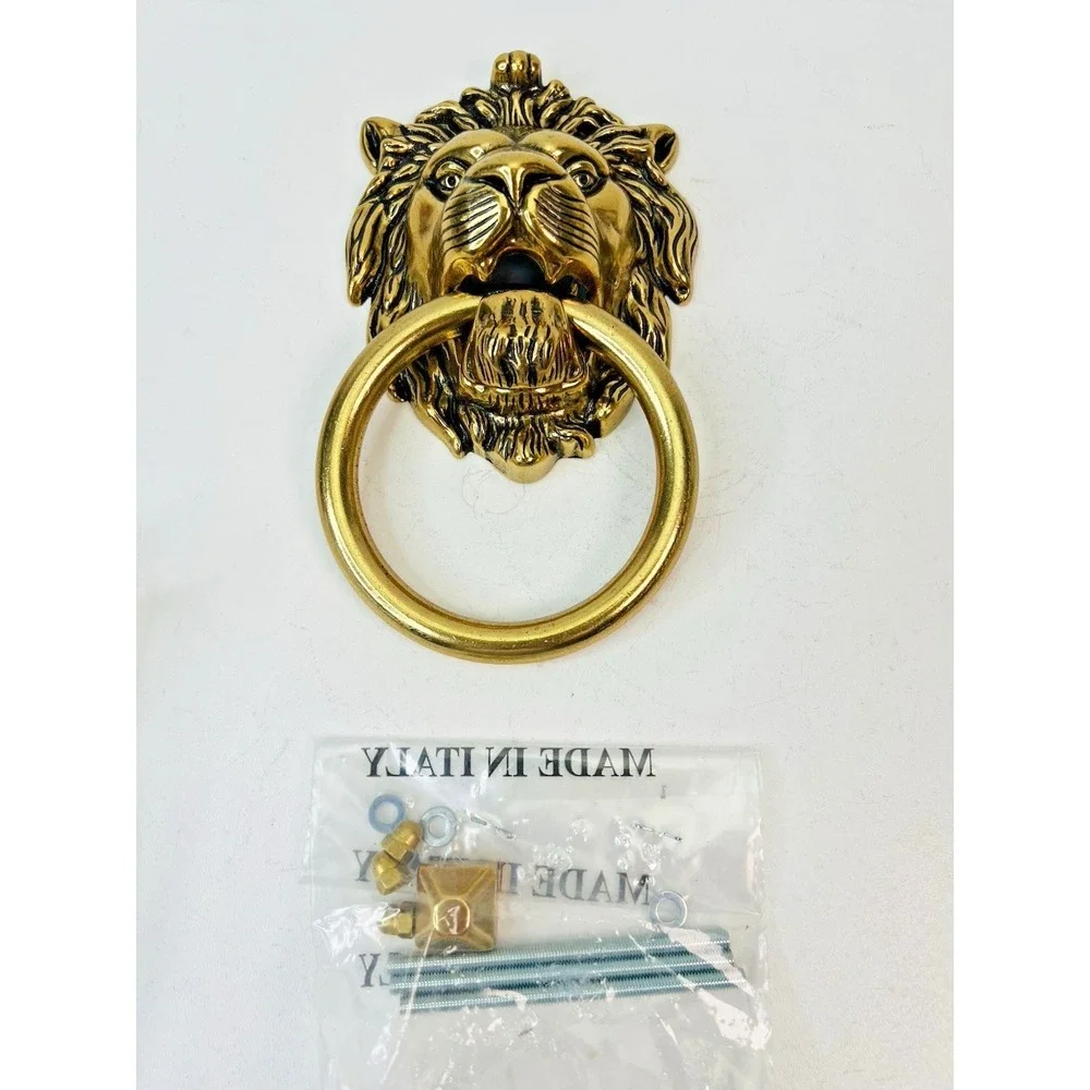 Brass Lion Door Knocker Handle Pull Home Decor‎