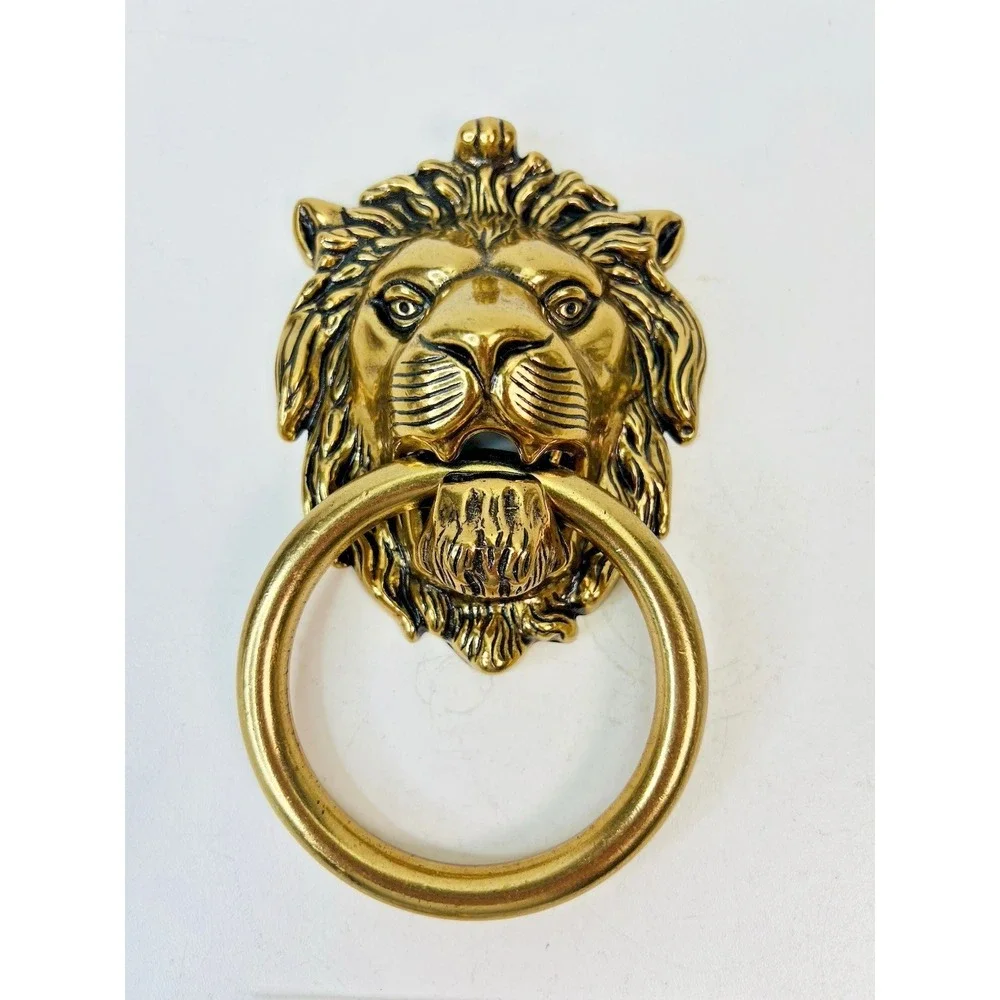 Brass Lion Door Knocker Handle Pull Home Decor‎