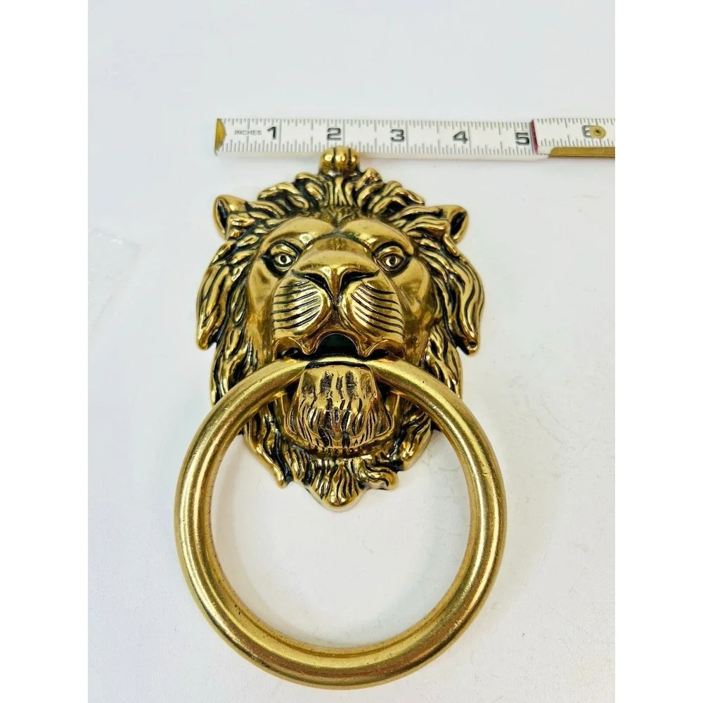 Brass Lion Door Knocker Handle Pull Home Decor‎
