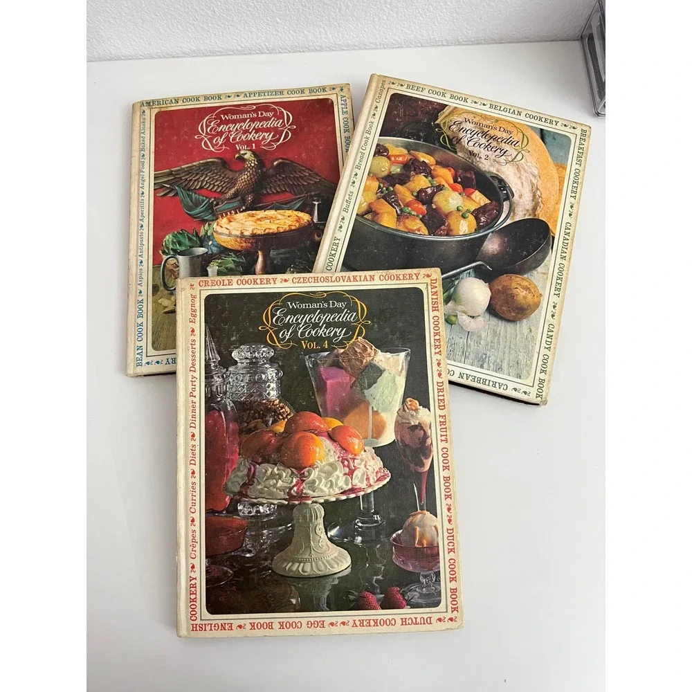 Vintage Womans Day Encyclopedia of Cookery Volumes 1‎ 2 4 Hardcover Cookbook Set