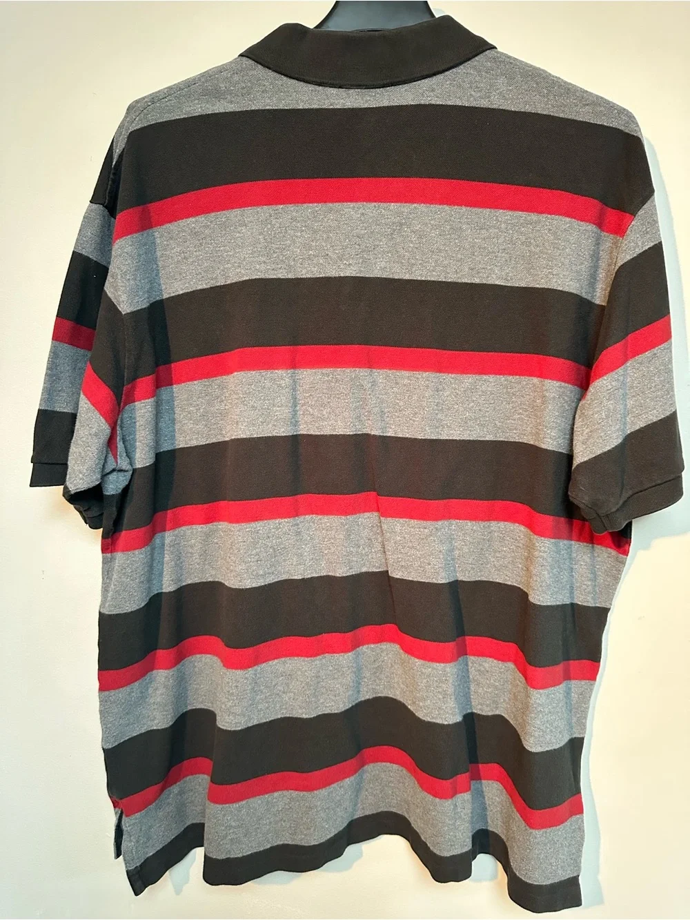 Ralph Lauren Striped Polo Shirt in Black, Gray & Red