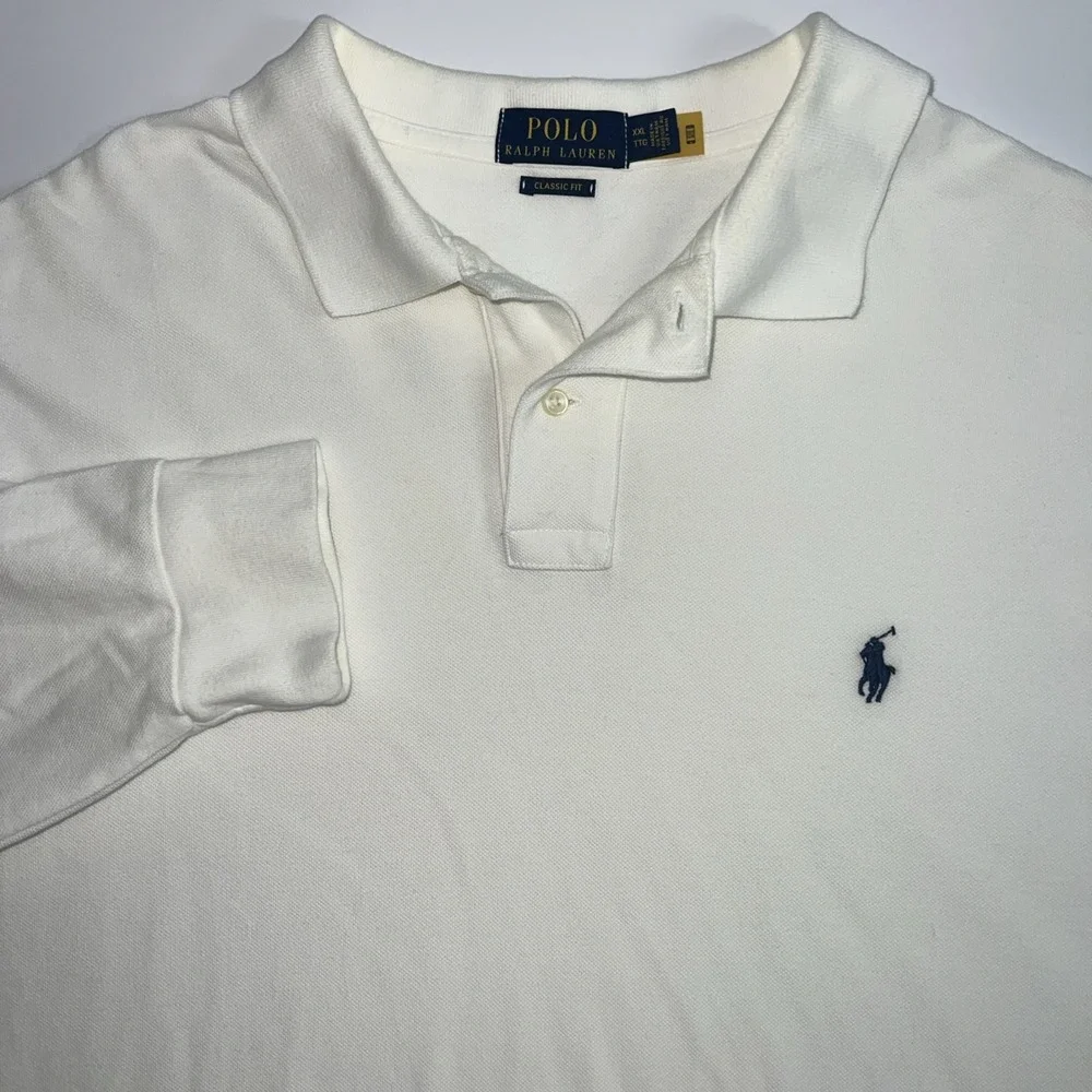 Polo Ralph Lauren  Classic Fit Rugby Longsleeve Mesh Shirt White Mens Size XXL‎