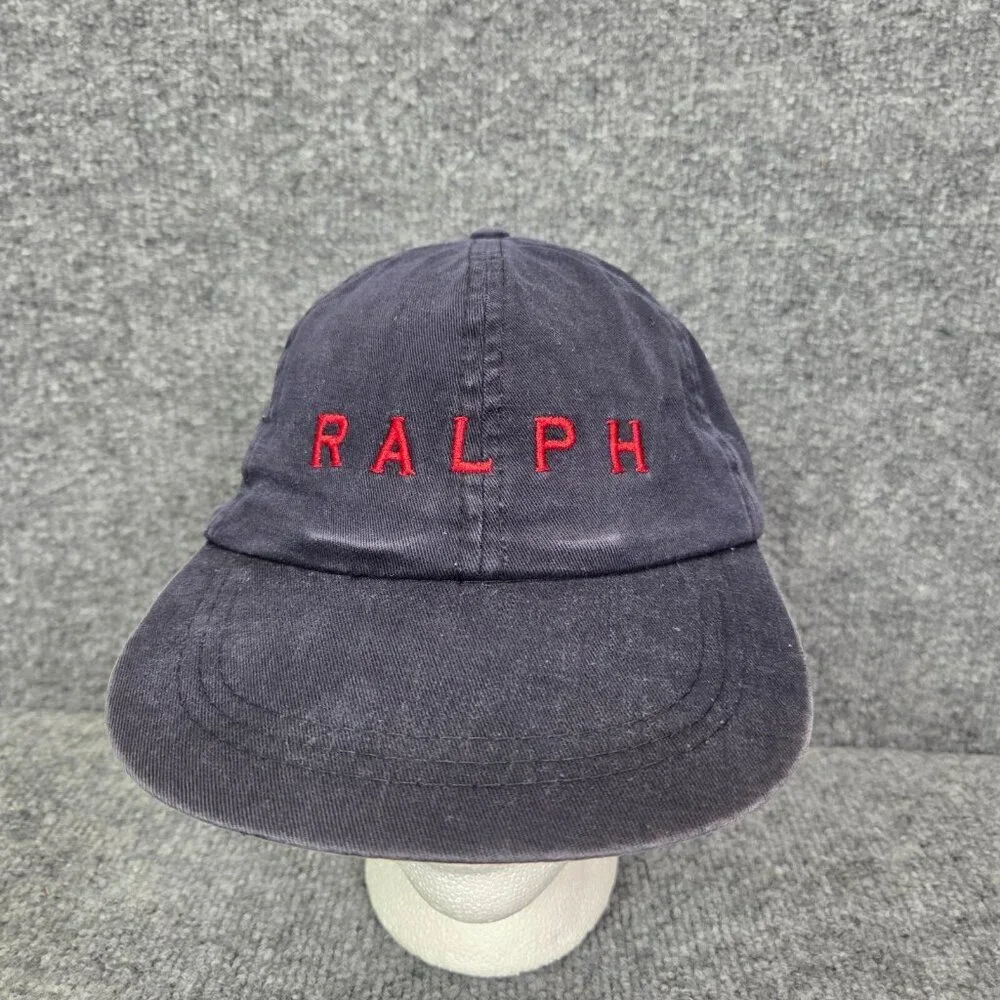 Rare Vintage POLO SPORT‎ Ralph Lauren Spell Out Hat Navy Blue Nylon YOUTH KIDS