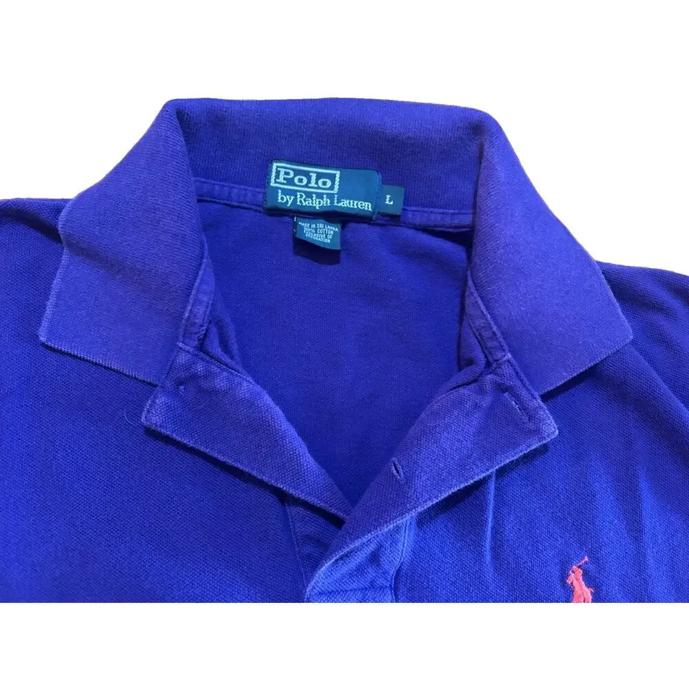 Ralph Lauren Men's Large Purple Polo Shirt Custom Fit Short Sleeve