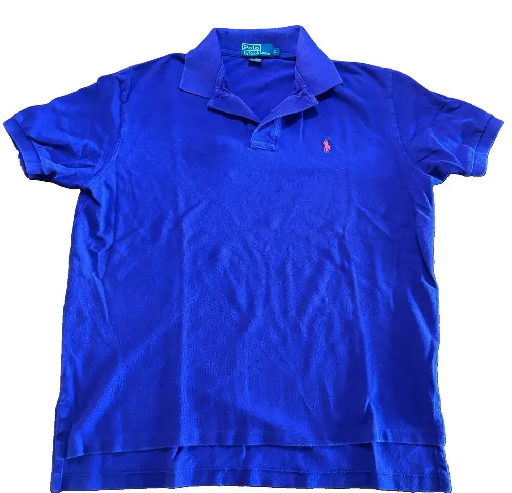Ralph Lauren Men's Large Purple Polo Shirt Custom Fit Short Sleeve