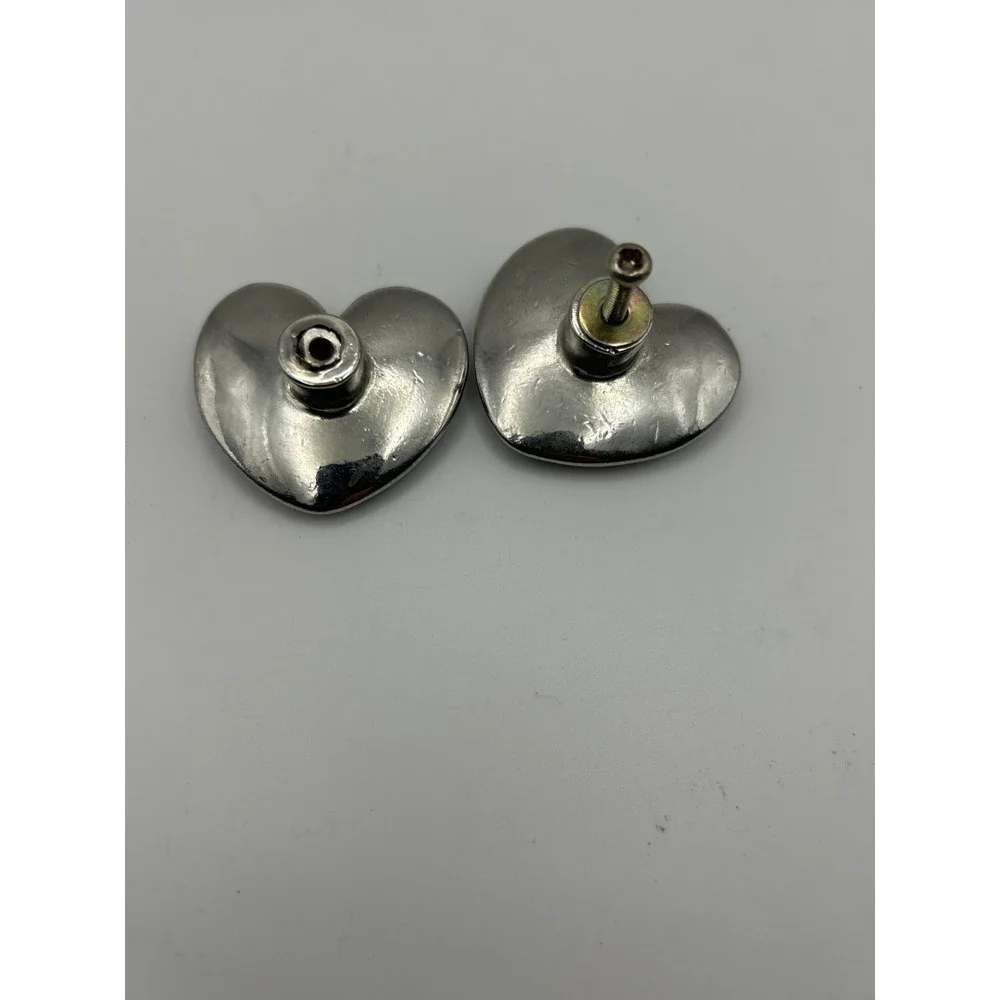 Western Heart Concho Drawer Pulls Set of 2 Floral‎ Embossed Silver Tone Hardware
