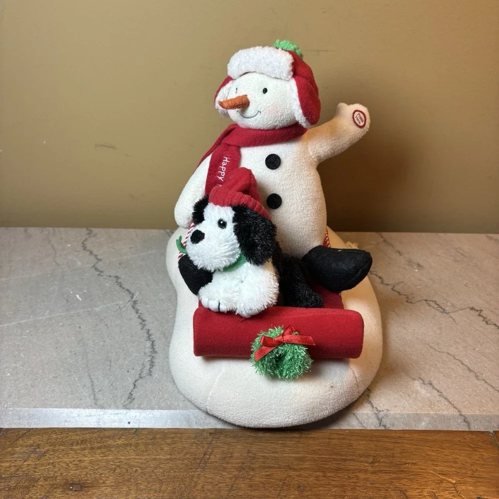 Hallmark 2007‎ Jingle Pals Snowman Sleigh Ride Musical Animated Sled Penguin Dog