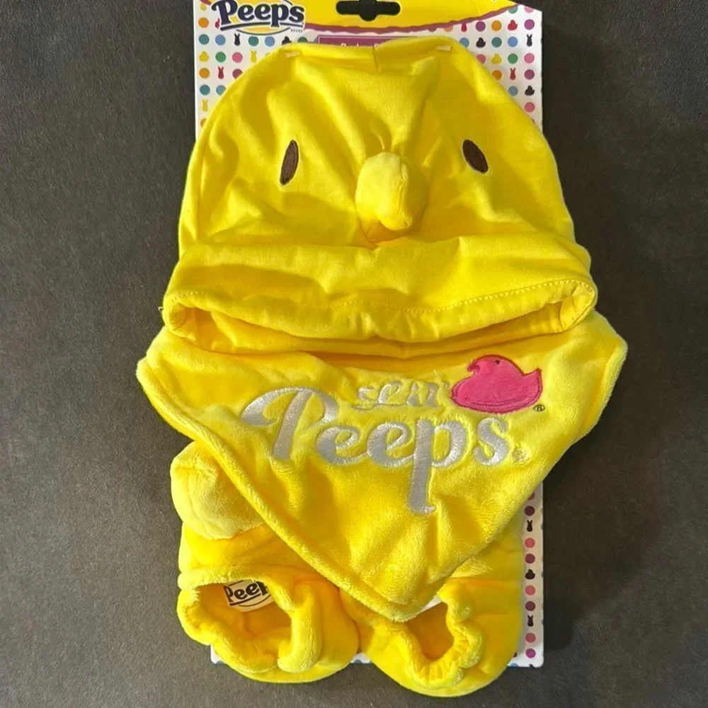 Yellow Peeps Easter Infant Baby 3 Piece Set - Hat Bib & Bunny Booties NEW