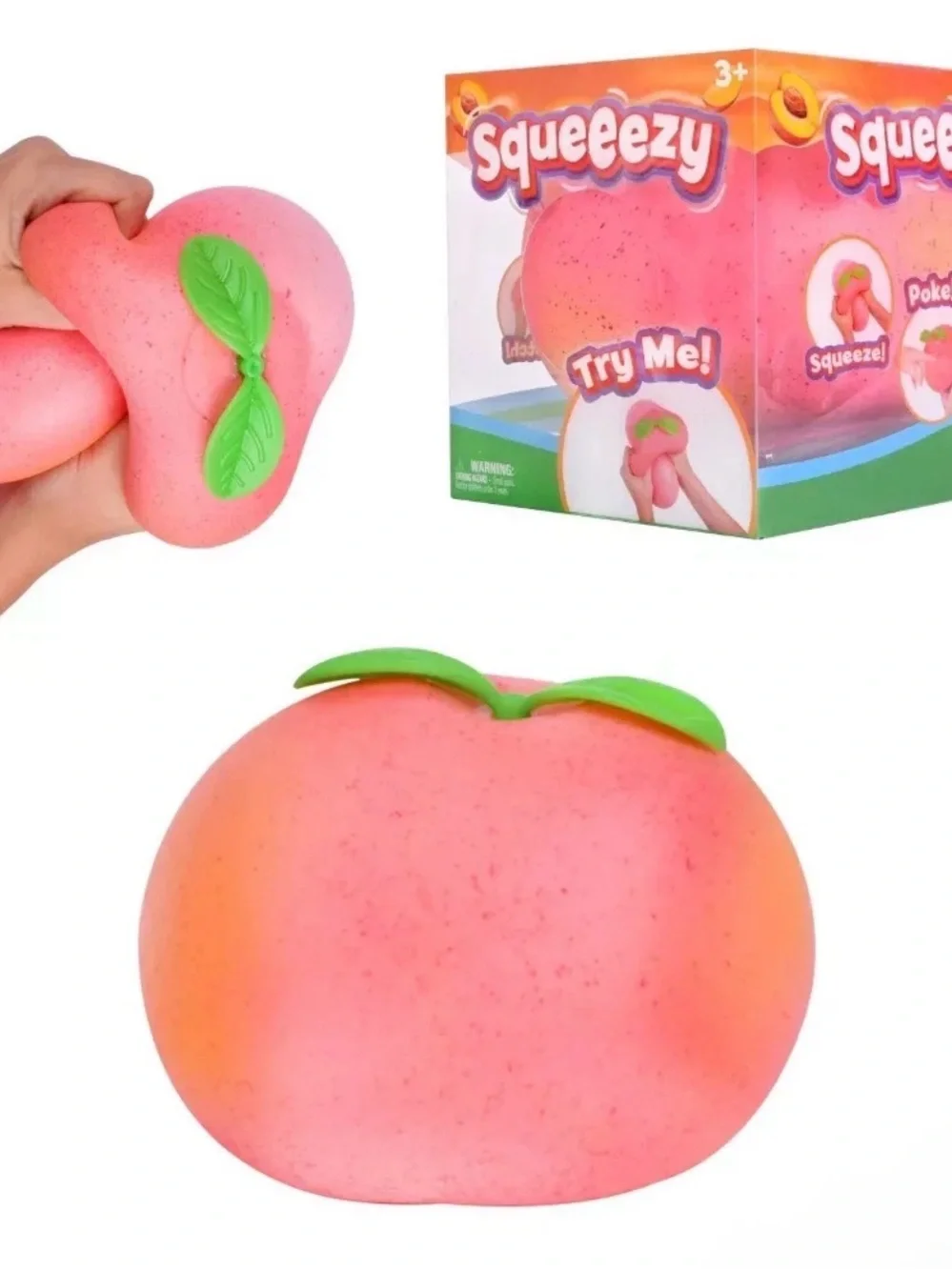 Sunny Days Jumbo SQUEEEZY PEACH Squishy Sensory Stress Relief Toy NEW