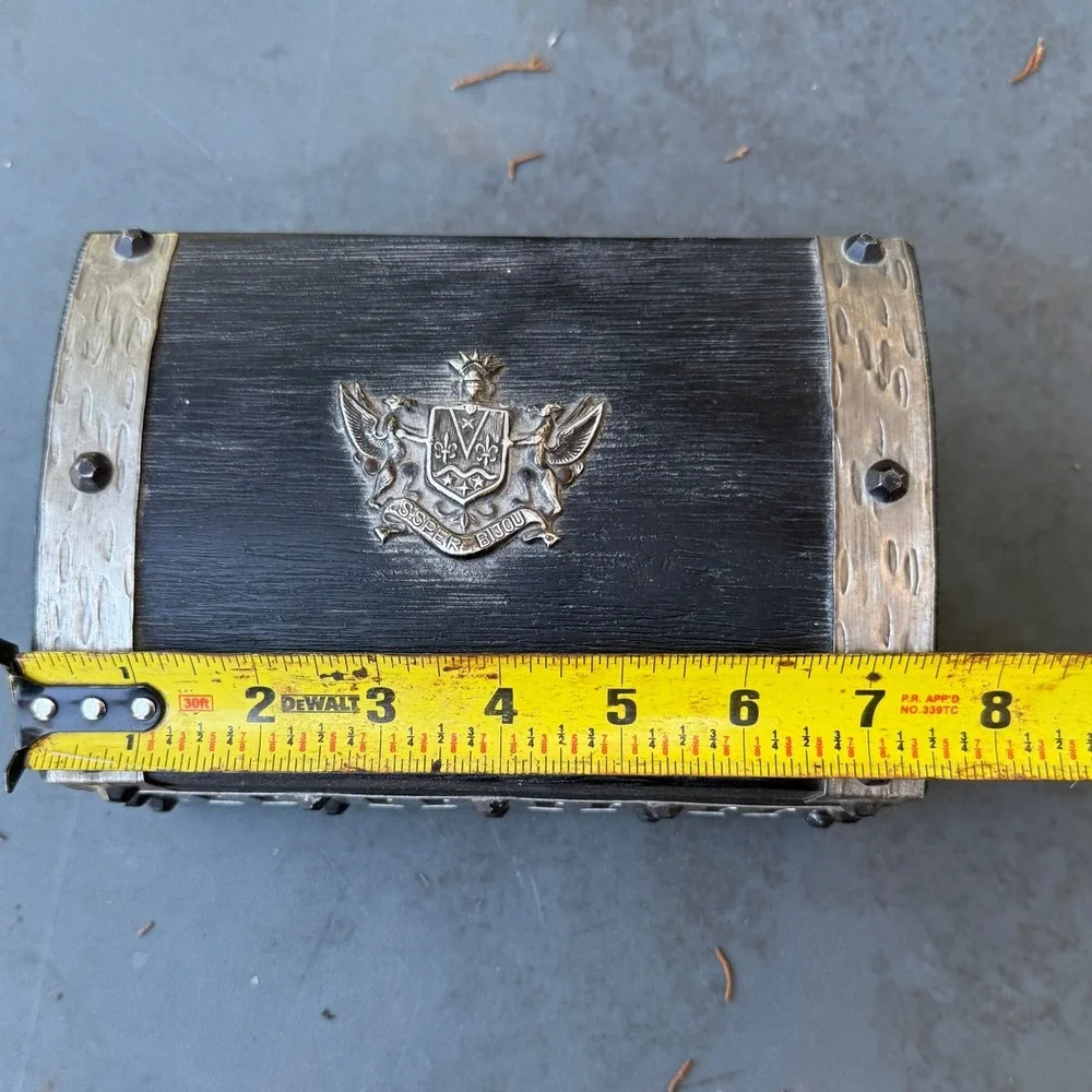 Vintage Gothic Jewelry Box Medieval Castle‎ Trinket Treasure Chest Made in Japan