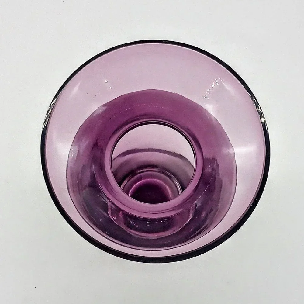 Amethyst Purple Clear Base Art Glass Vase