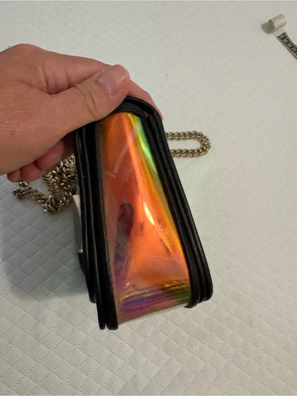 RARE Kate Spade Nicola Iridescent Holographic Heart Crossbody Flap Bag COLLECTOR