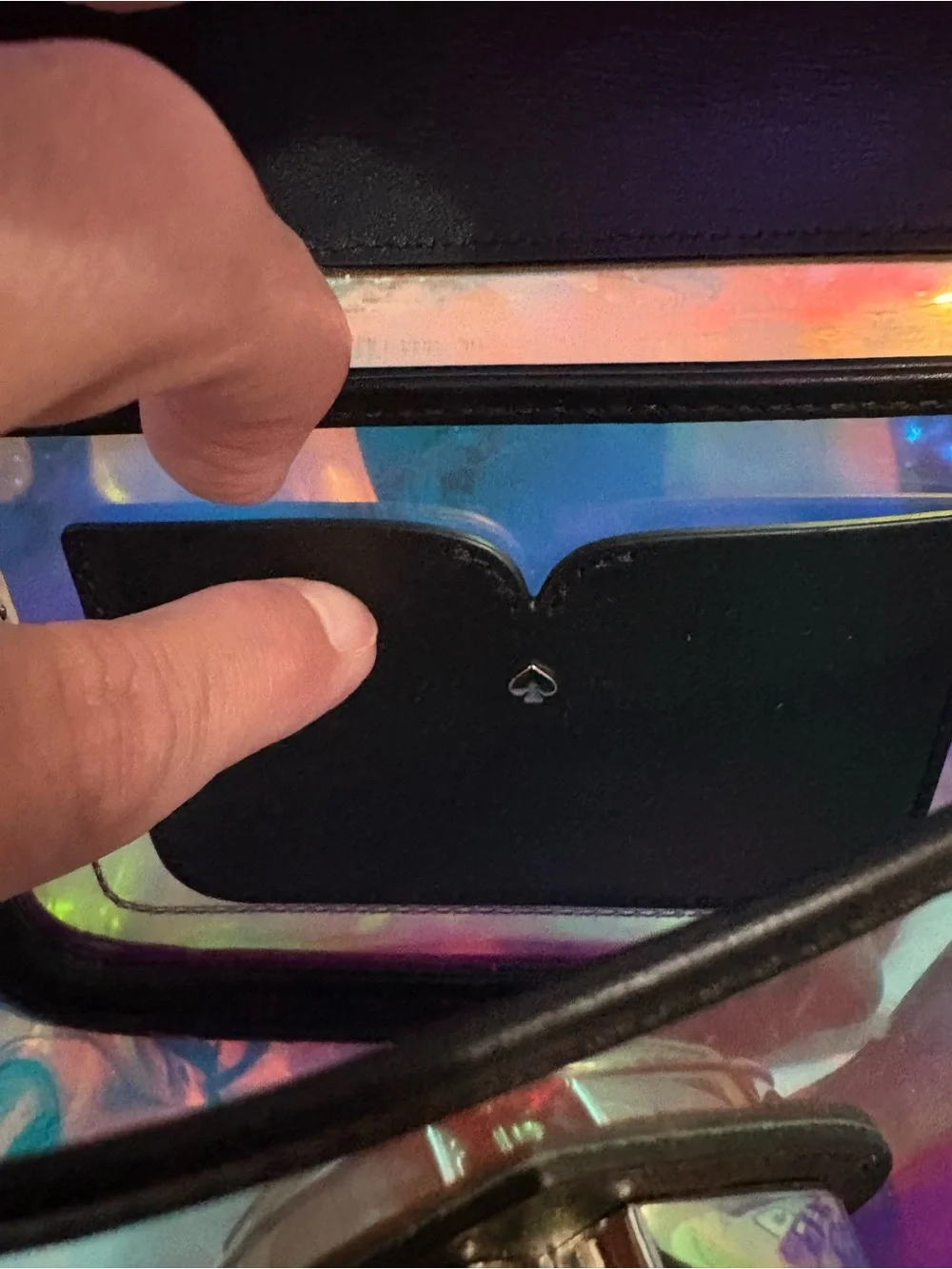 RARE Kate Spade Nicola Iridescent Holographic Heart Crossbody Flap Bag COLLECTOR