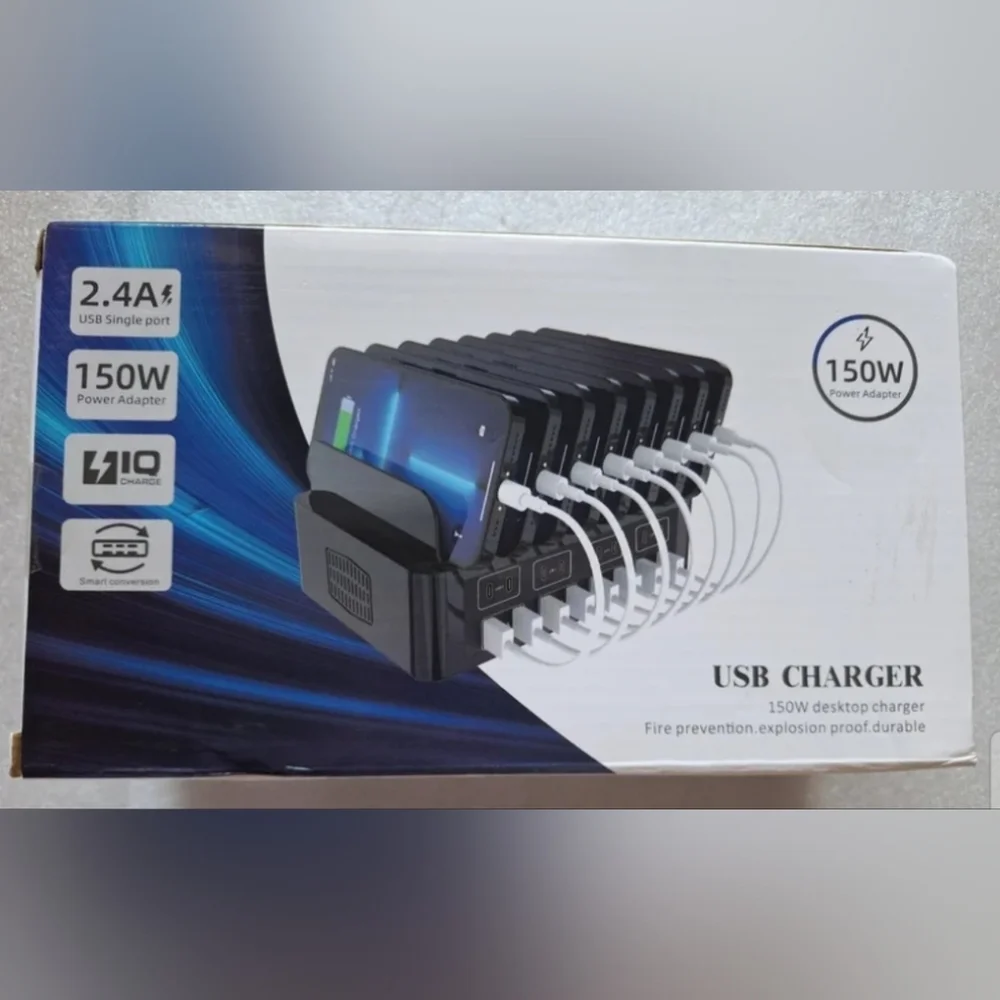 150W High Power Mobile Phone Storage Stand Charger 16-Port USB Multi-Port Charge