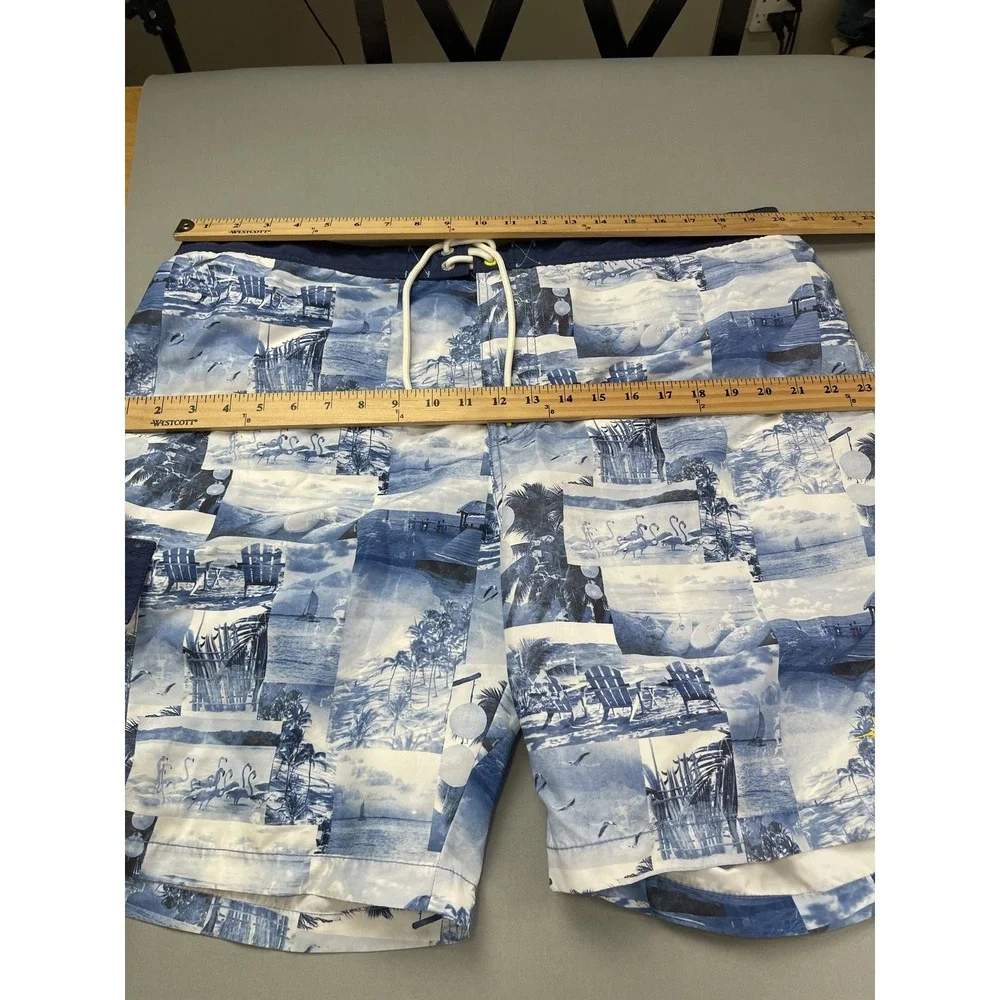 Tommy Bahama Men's‎ XXL Blue Tropical Scene Drawstring Swim Trunks