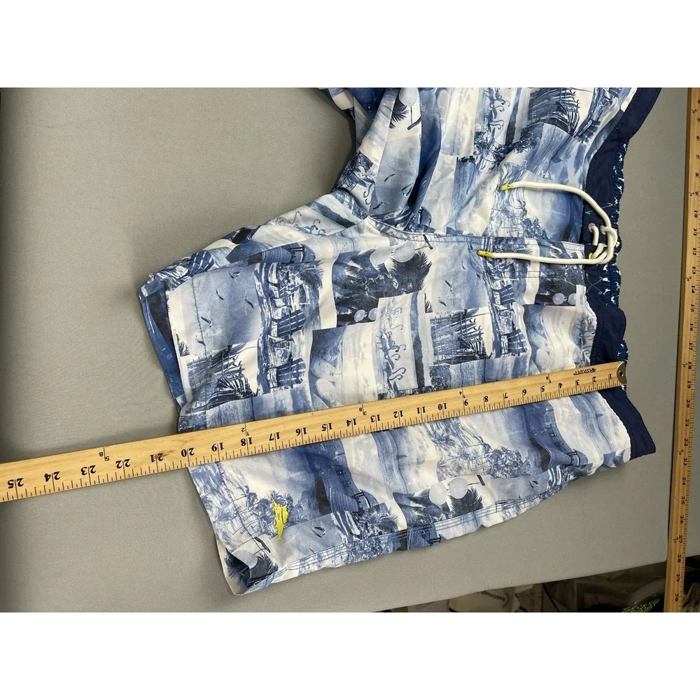 Tommy Bahama Men's‎ XXL Blue Tropical Scene Drawstring Swim Trunks