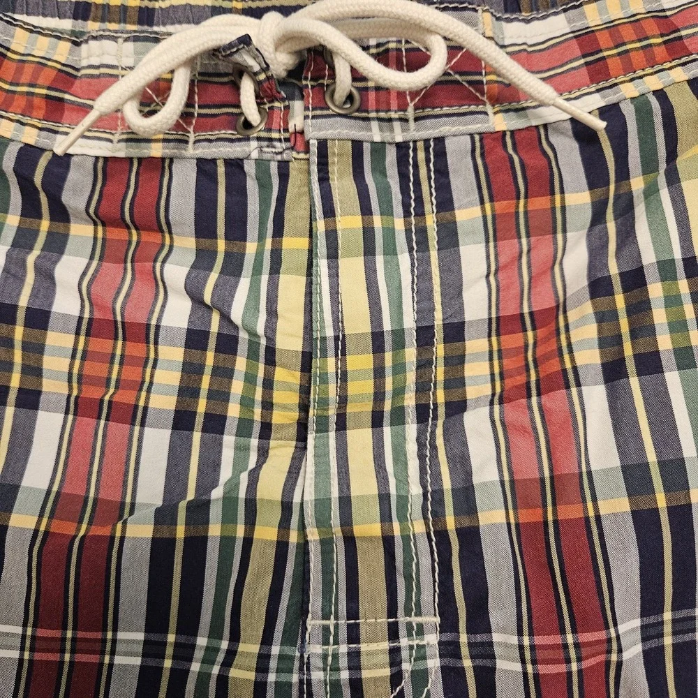 Polo Ralph Lauren Swim Trunks Adult XL  Plaid Lined Board Shorts Red‎ Pony Mens