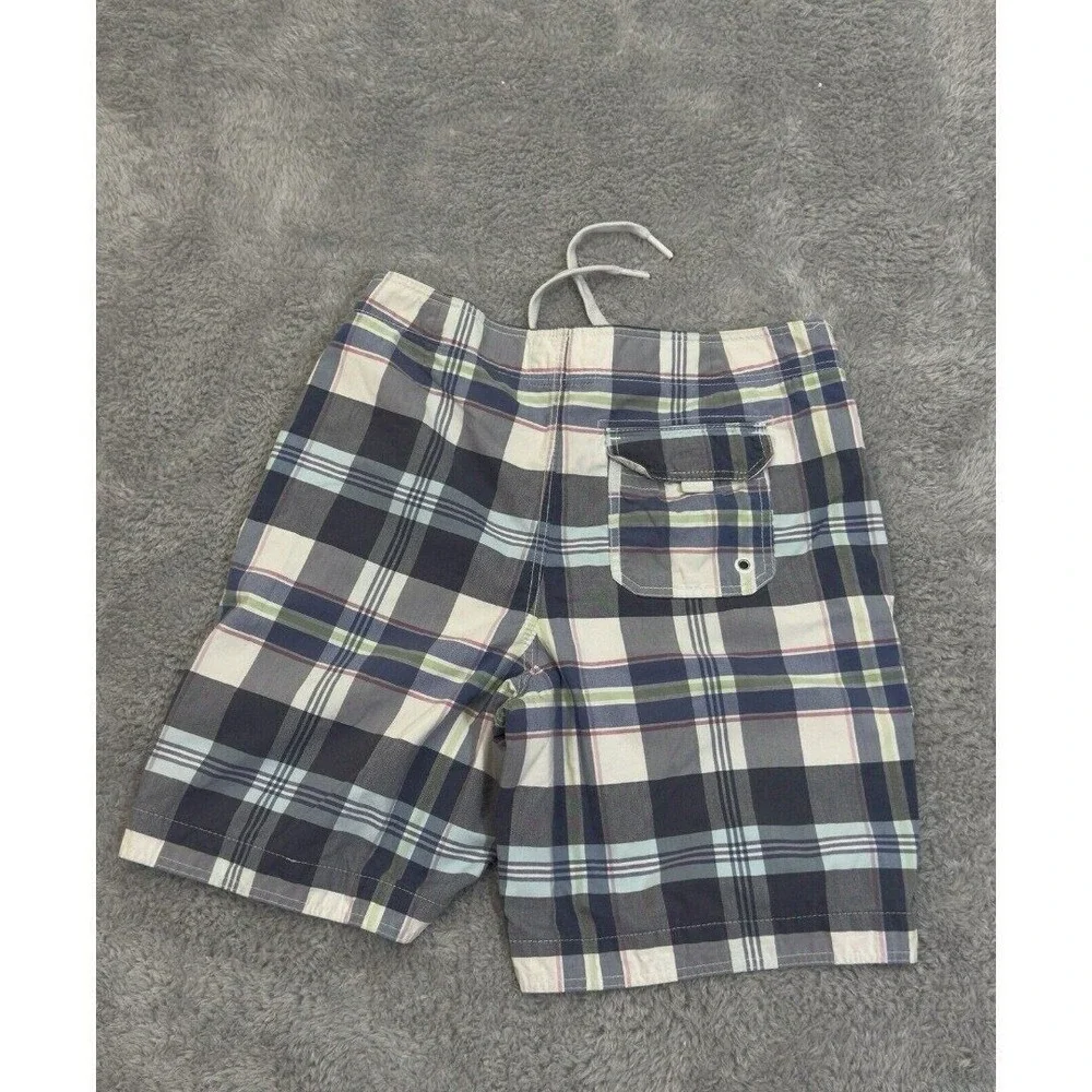 Abercrombie & Fitch Blue Plaid Board Shorts Swim Trunks Mens Medium