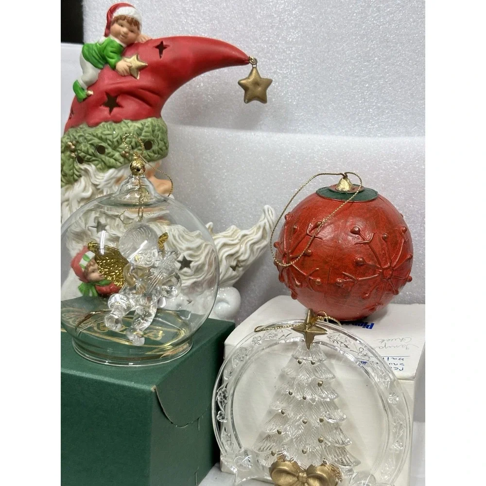Christmas Ornaments Kirkland and Pier‎ One Lot of 4 In Boxes Used Vintage Mod