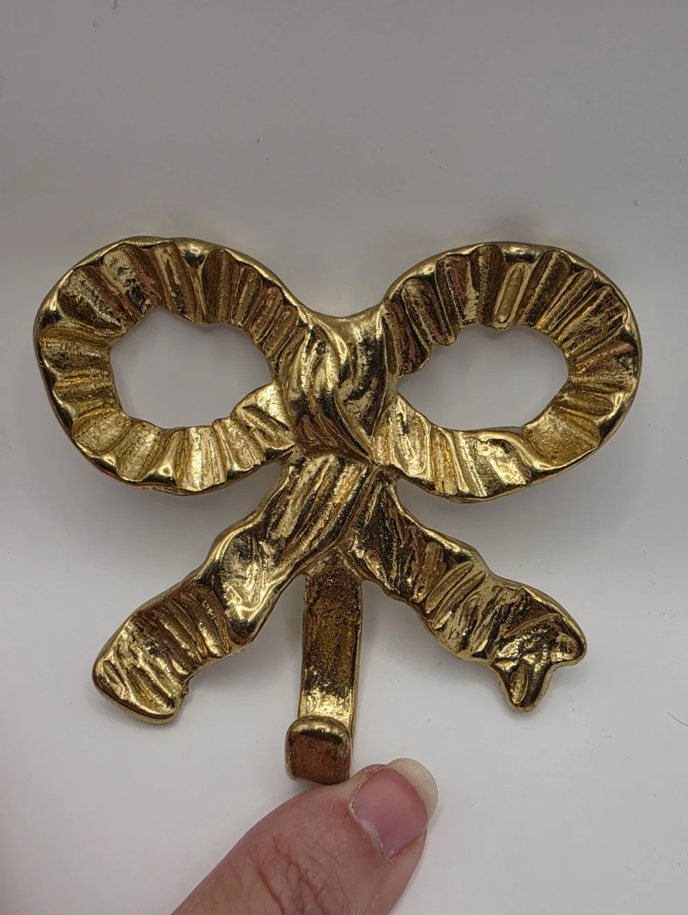Gold Brass Bow-Knot Wall Hook‎ Coquette Cottagecore Decor Vintage Boho