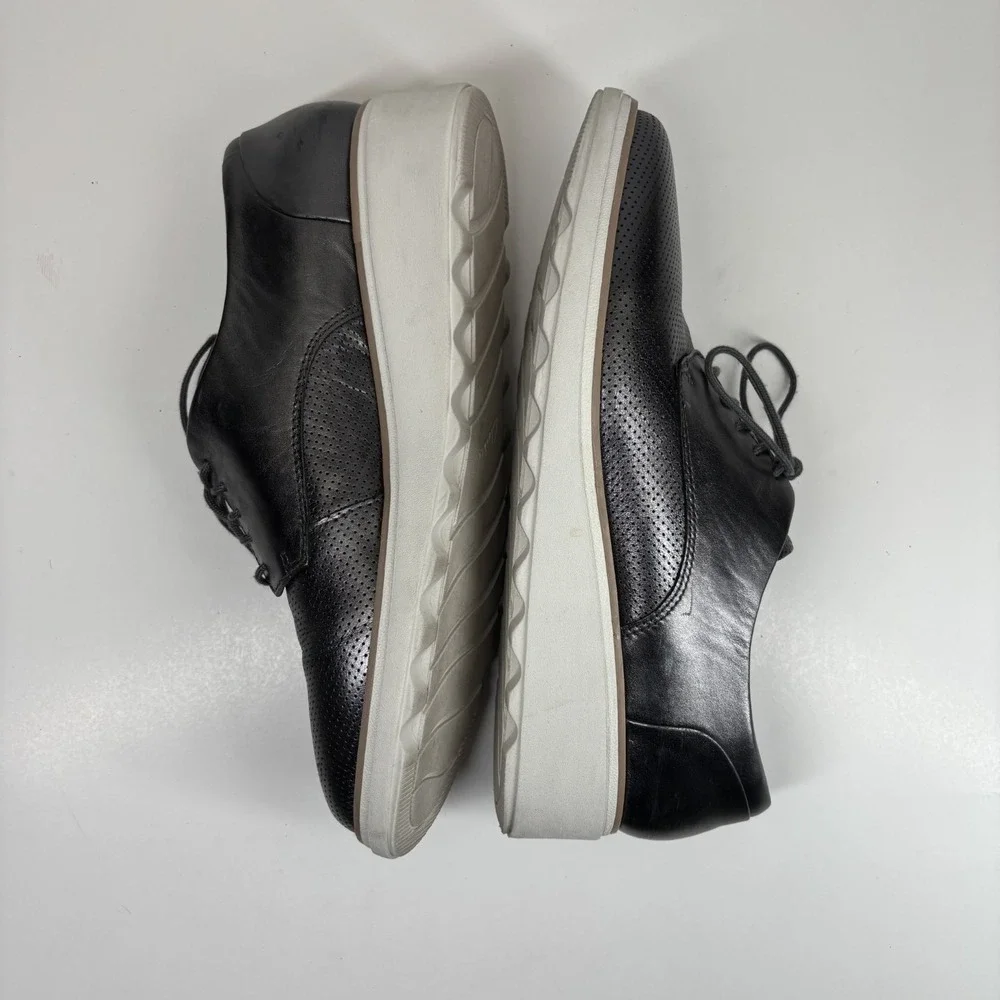 Clarks Sharon Crystal  Women's US 11M Pewter Leather Wedge Oxford Shoes Platform