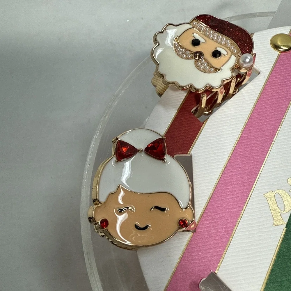 Piper K Christmas Hair‎ Clips 7 Unique Clips Sparkles Pearly Beads Big Or Little