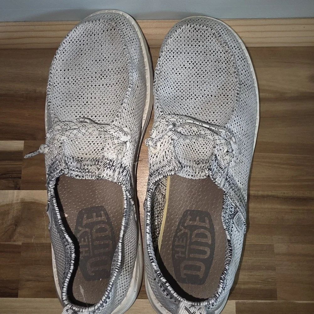 Hey Dude Shoes Womens‎ 7 Stone White Wendy Sox Slip On Loafers Preppy Casual