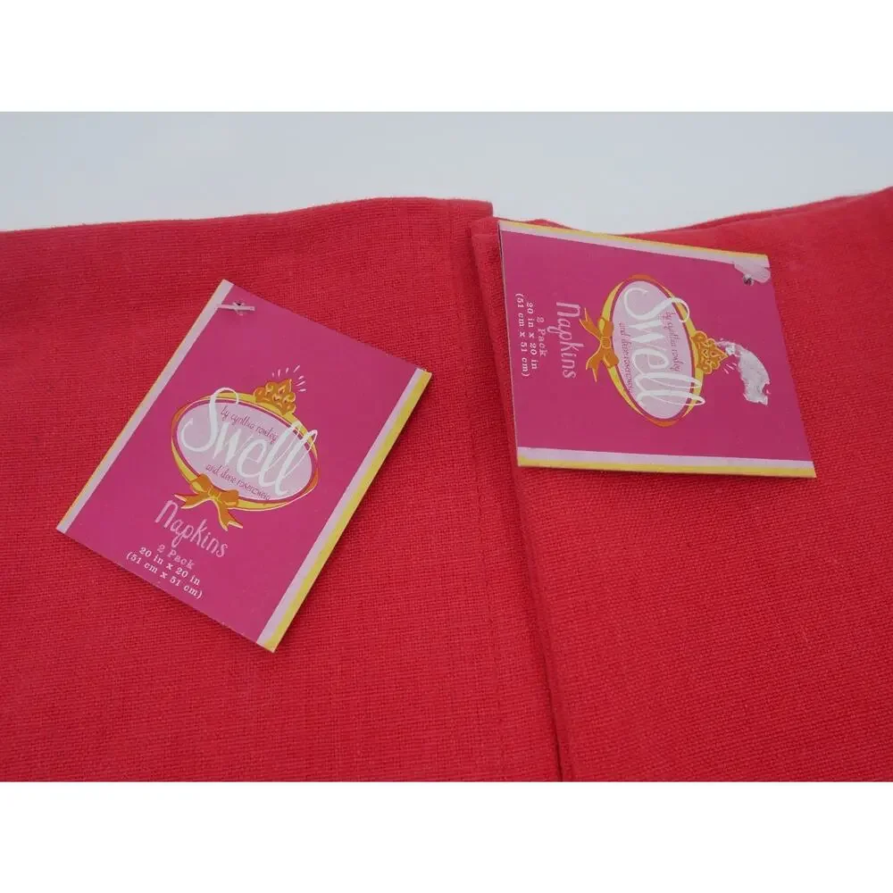 4 Swell by Cynthia Rowley & Ilene Rosenzweig Red Embroidered Beach Ball Napkins