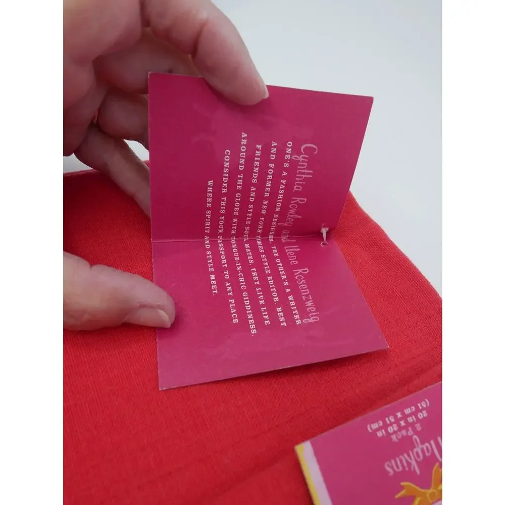 4 Swell by Cynthia Rowley & Ilene Rosenzweig Red Embroidered Beach Ball Napkins