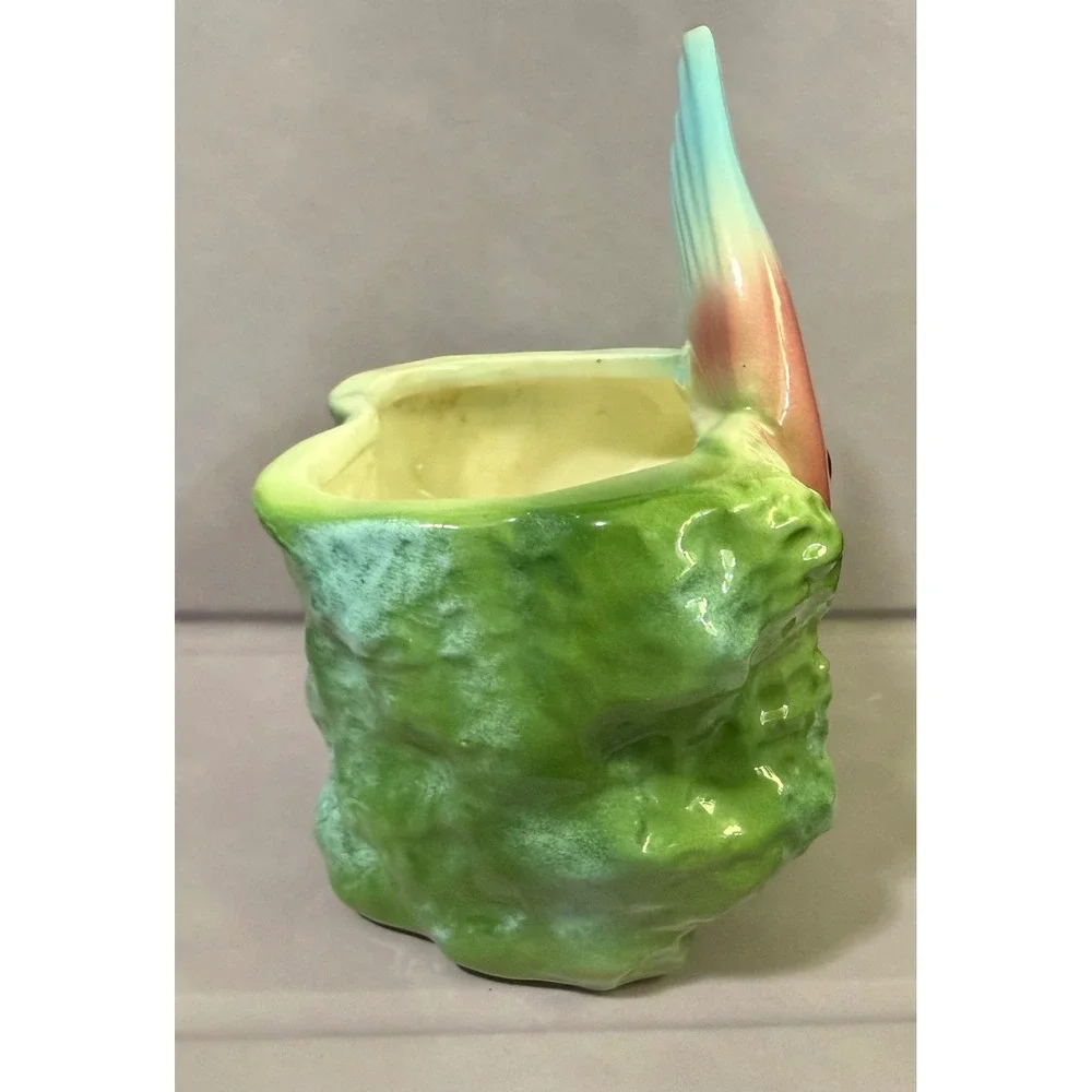 Maddux of California 448 Vintage 1959 Tropical Angelfish Ceramic Planter Green