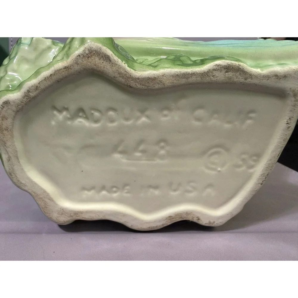 Maddux of California 448 Vintage 1959 Tropical Angelfish Ceramic Planter Green