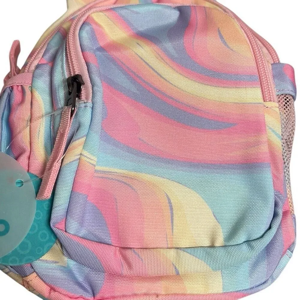 Choco Mocha Kids Pink‎ Tie Dye Crossbody Sling Bag NWT Multipocket Adjustable