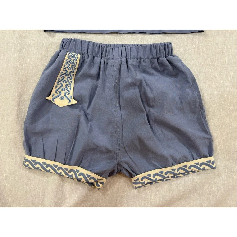 Baby Amila Brand Kimono  Blue Top And Shorts Set Size 3 Months