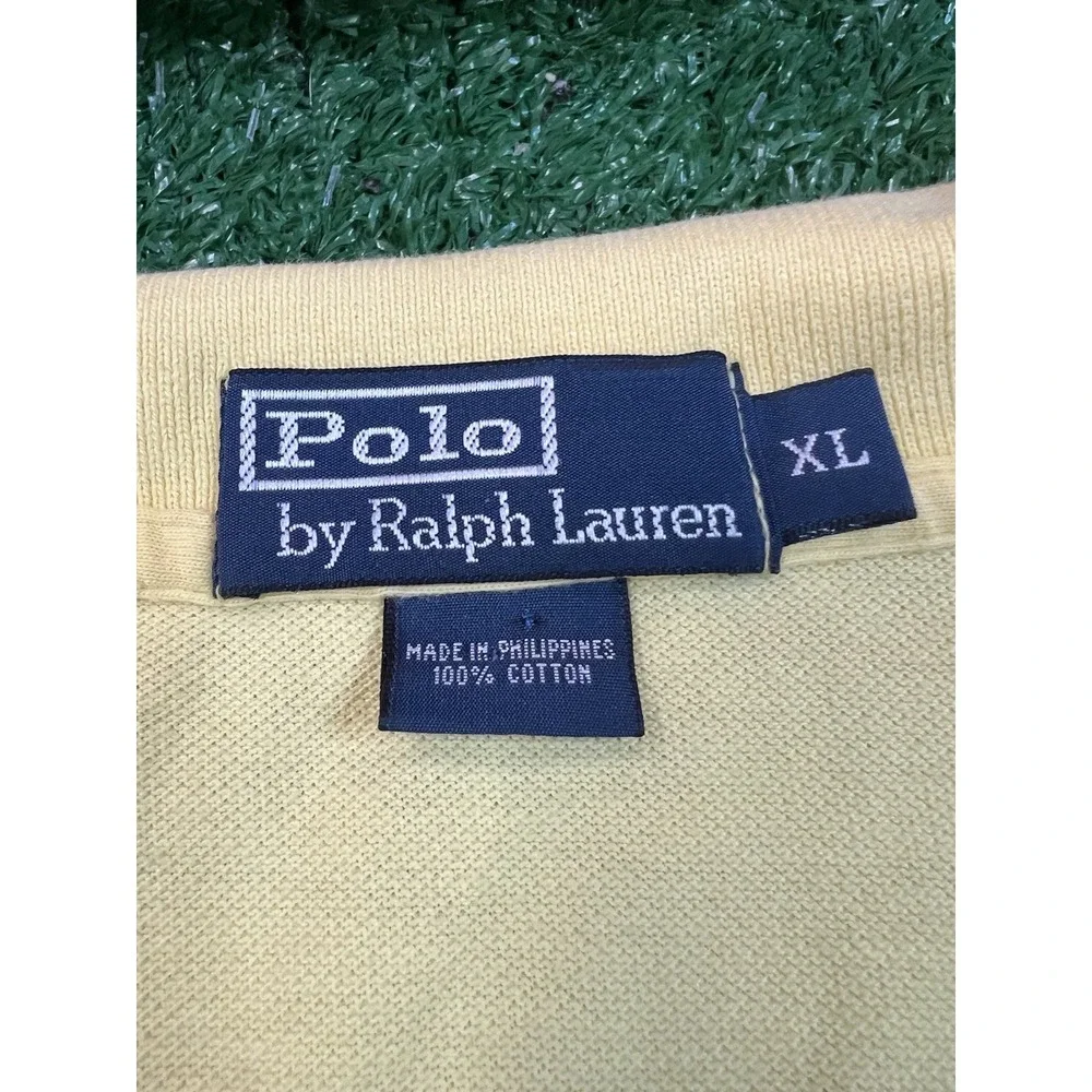 Polo Ralph Lauren Shirt Mens Size XL Yellow Short Sleeve Casual Preppy‎