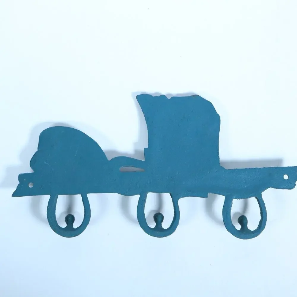 Cowboy Boots 3 HOOK W/ Horseshoes Towel Coat Key Hanger western cowboy rack
