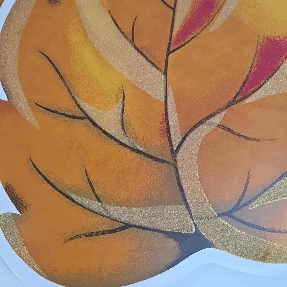 Autumn Fest Vinyl Placemat Leaf Shape Lot Of 6 Autumn Fest Sparkles‎ Glitter