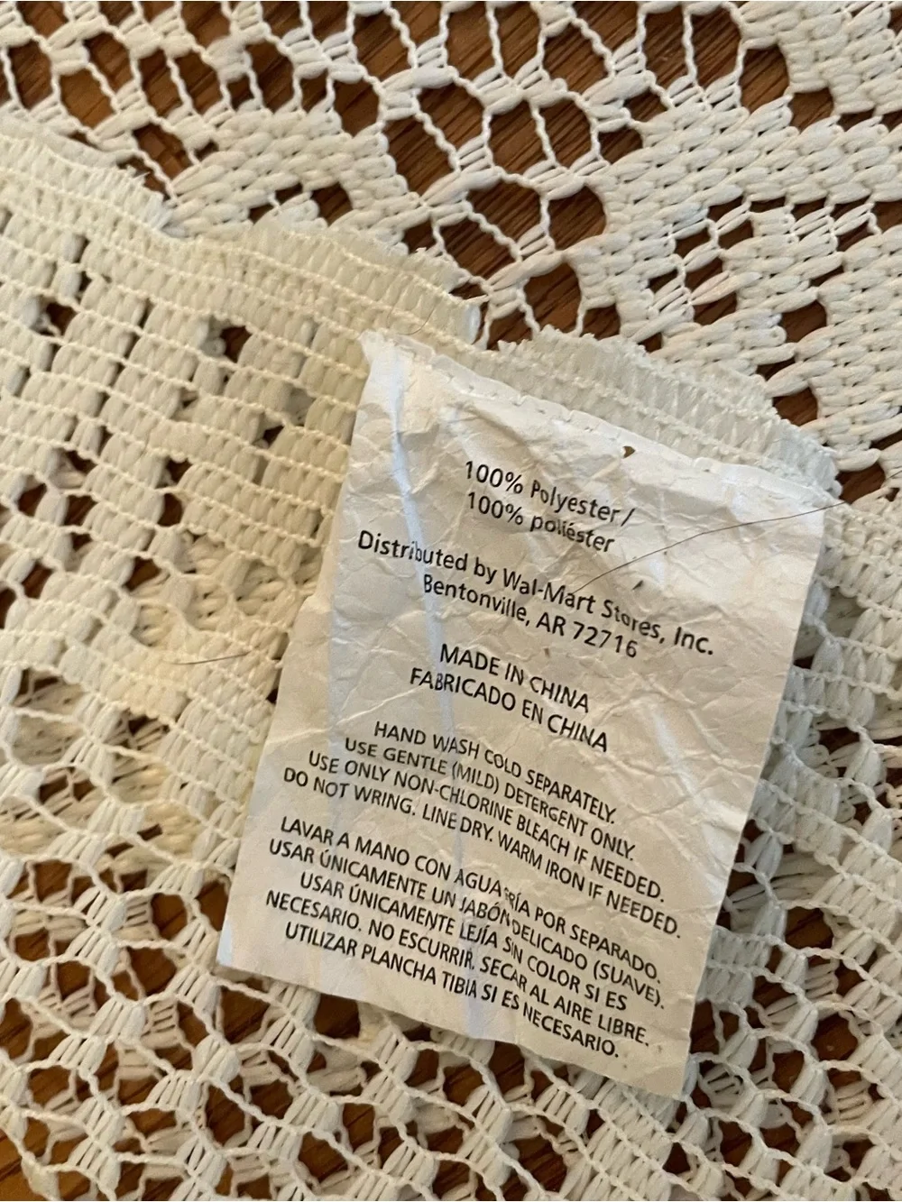 Vintage Lace Small Square Tablecloth 35” Ivory Cottage Core Grandma