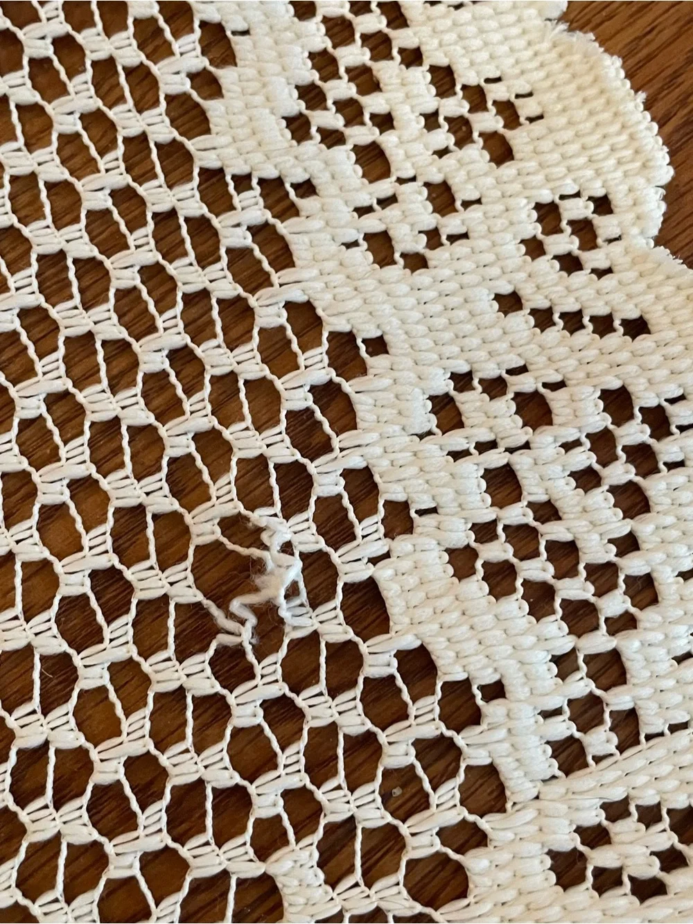 Vintage Lace Small Square Tablecloth 35” Ivory Cottage Core Grandma