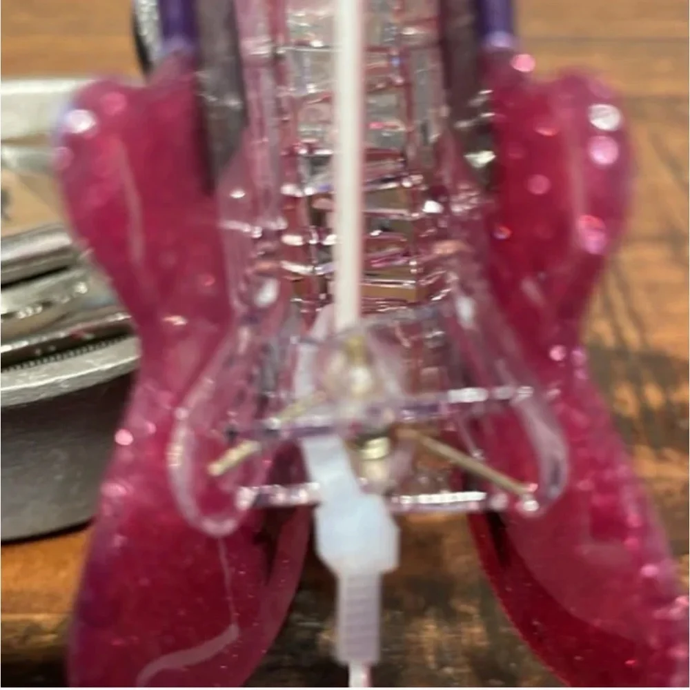 NWT Piper K Pink Guitar & Silver Bling Cowboy Boots Claw Hair Clips