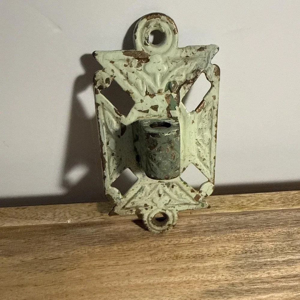 Antique Cast Metal Hanging Wall Plate Hinge Holder Sconce Bracket brass bronze