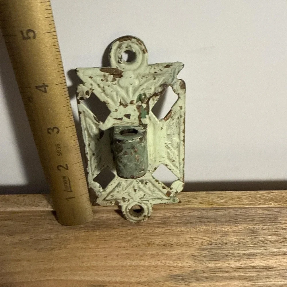 Antique Cast Metal Hanging Wall Plate Hinge Holder Sconce Bracket brass bronze
