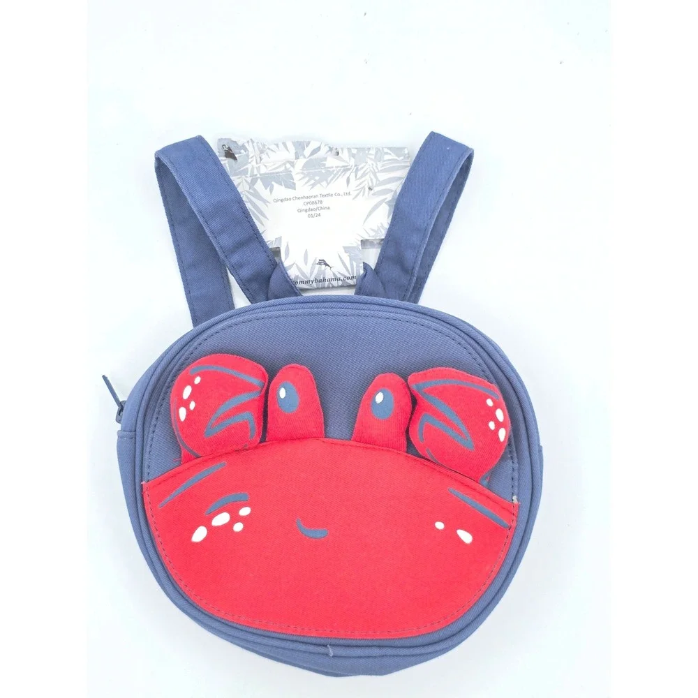 Tommy‎ Bahama Kids Crab Mini Backpack Blue Red Canvas CP08678 NWT