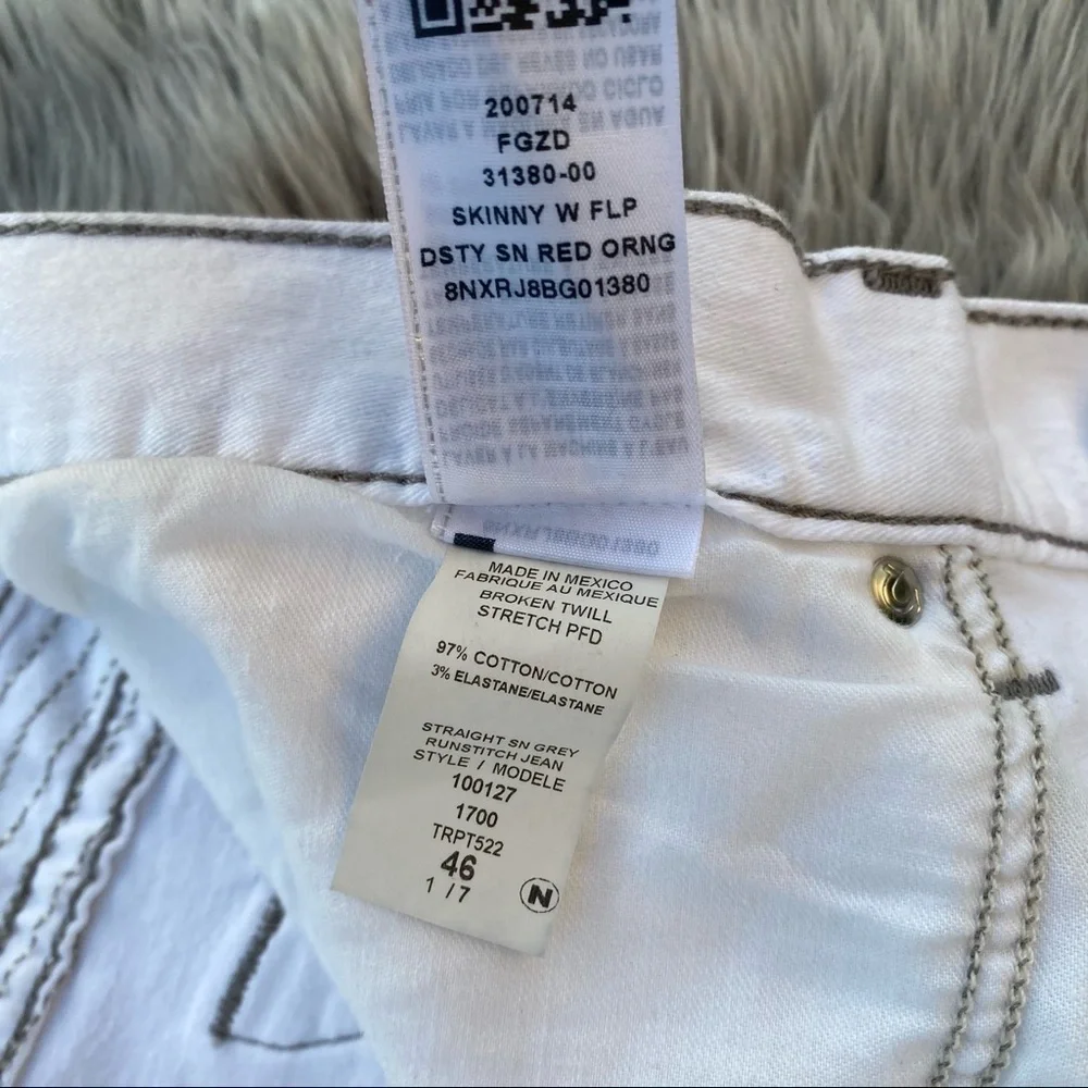 NWT True Religion Straight Jeans Men’s White 46