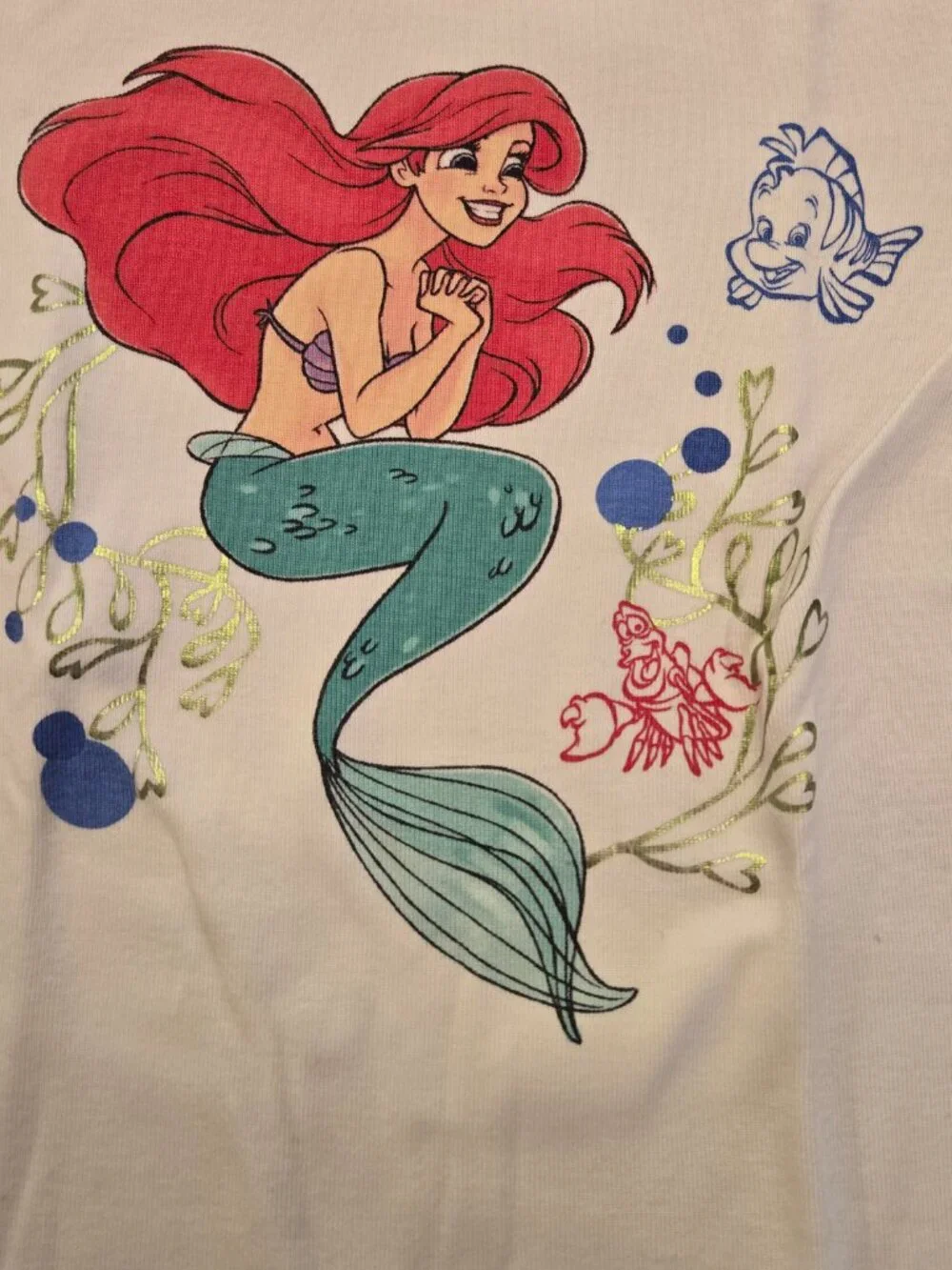 Hanna Andersson Disney Princess Pajamas PJ Short Johns Bundle 130 -8 Ariel Moana