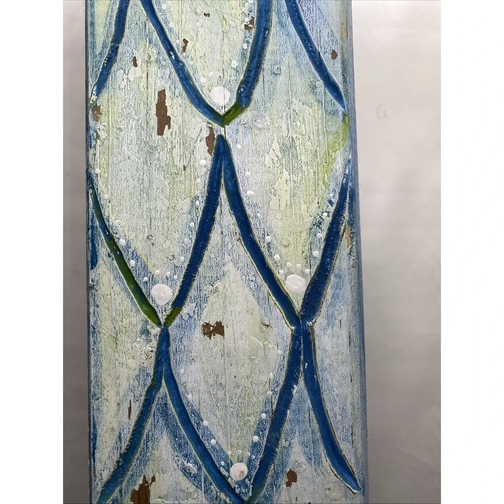 Vintage Hand Painted Wooden Rainstick Wall Panel 19