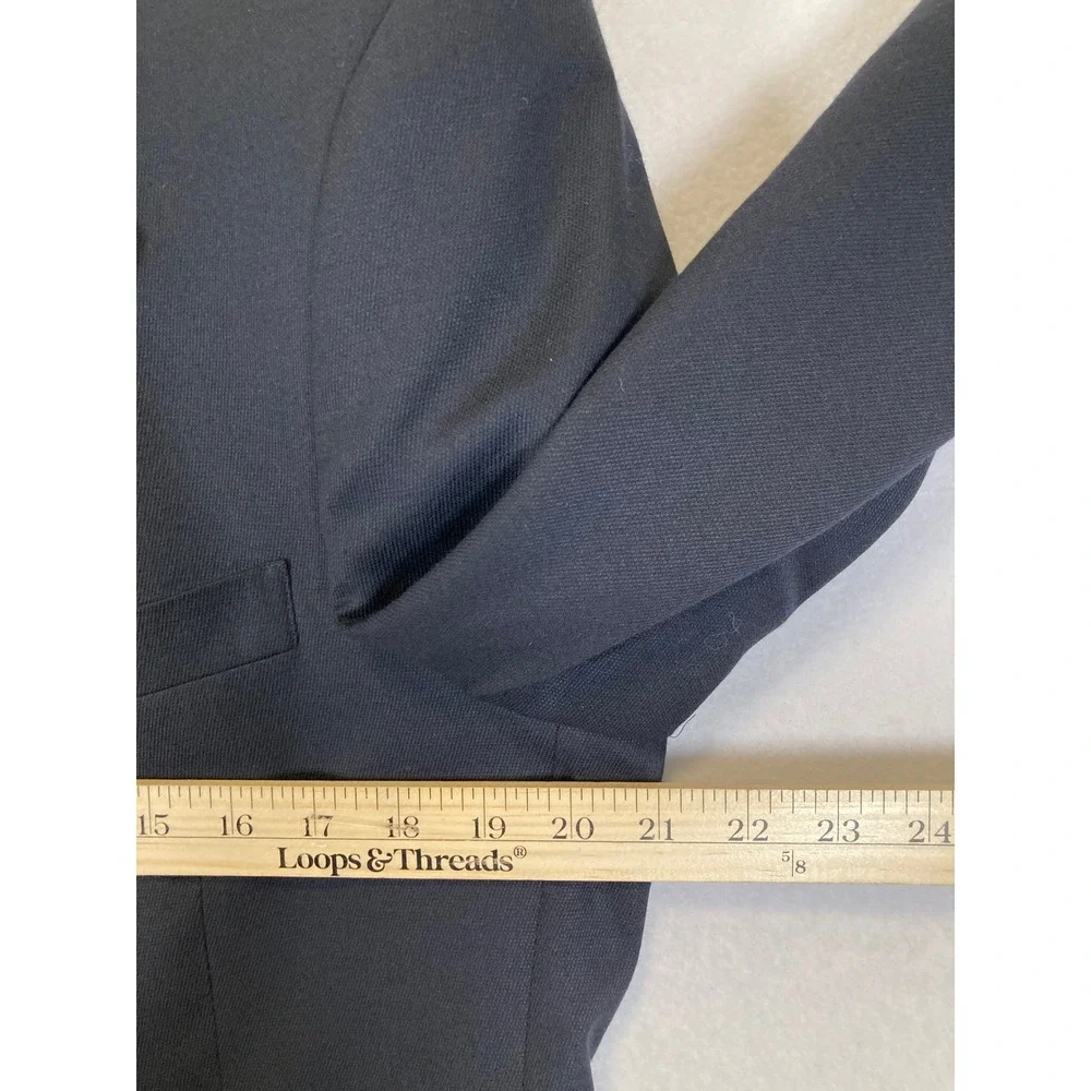 Classic Dark Academia Baracuta Mens 38R Navy Blue 100% Pure Wool 3-Button Blazer