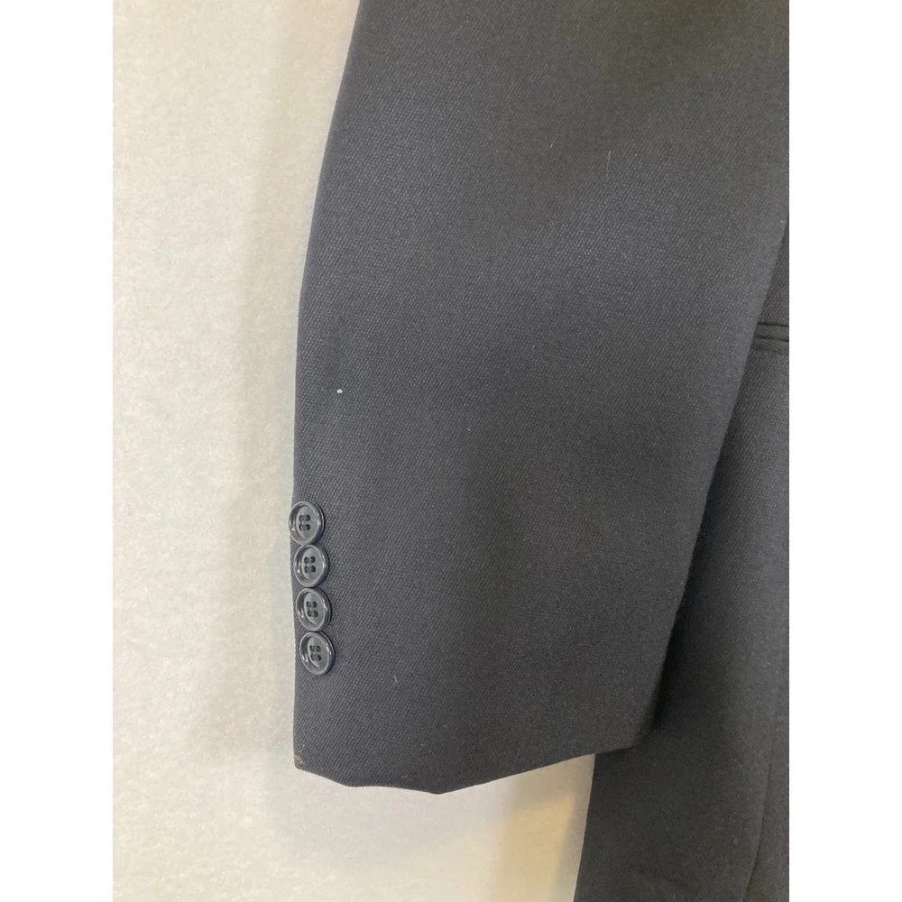 Classic Dark Academia Baracuta Mens 38R Navy Blue 100% Pure Wool 3-Button Blazer