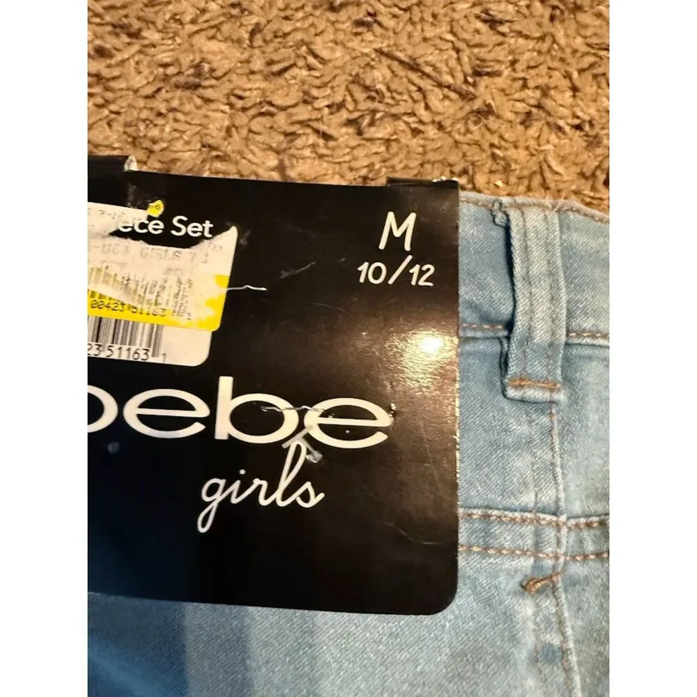 BEBE shirt and short set med 10/12