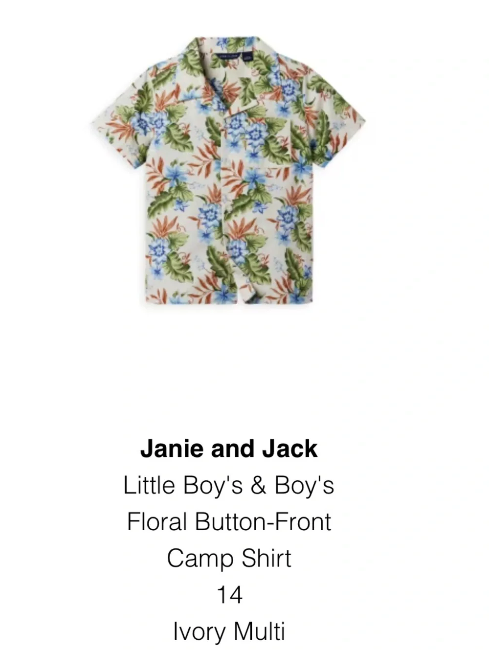 Janie and Jack cream shorts